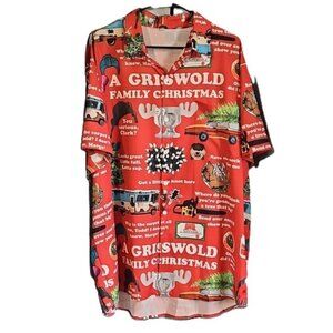 11 - Red "Christmas Vacation" Button Down Shirt - Size XXL